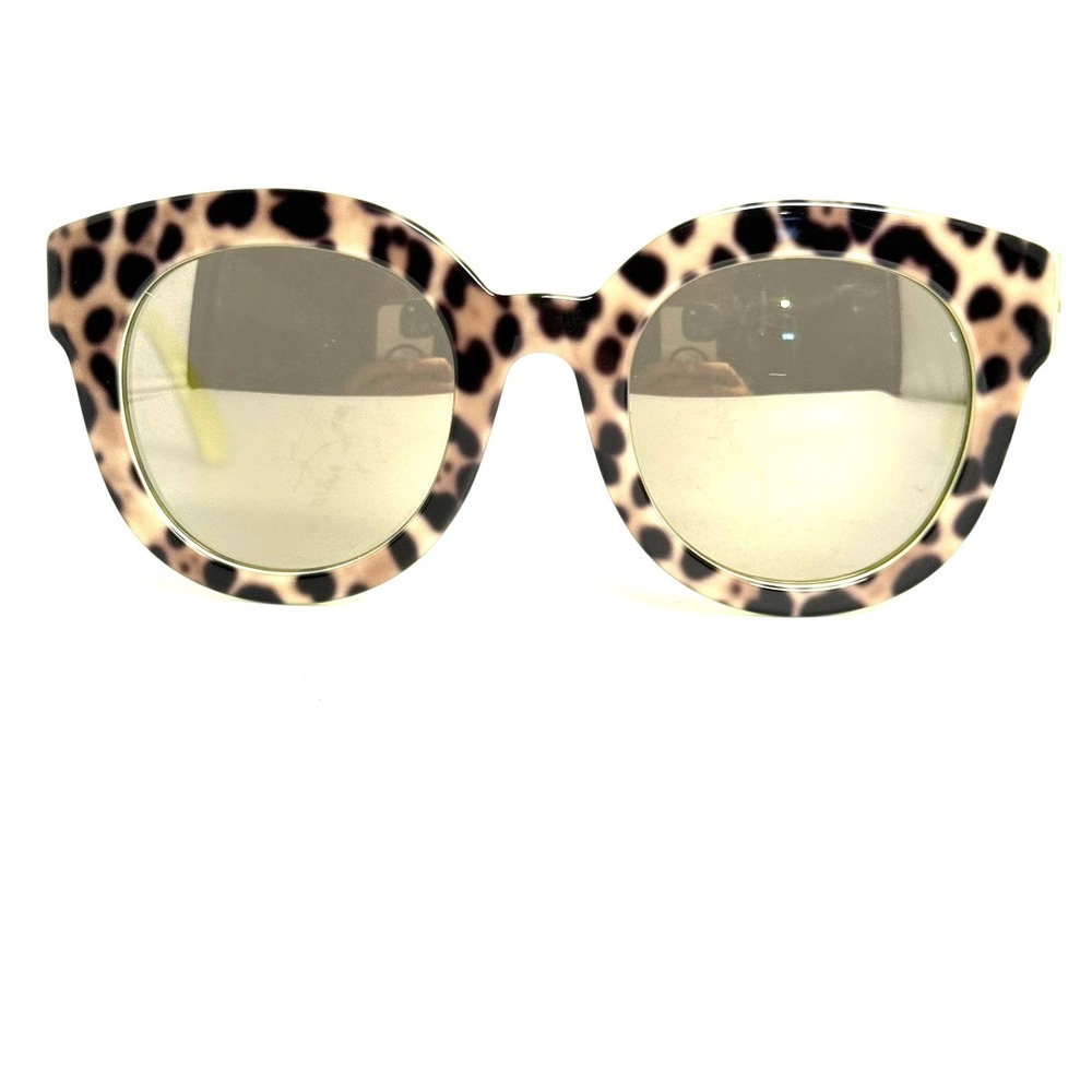 Dolce & Gabbana DG4235 Leopard Print Neon‎ Yellow Mirrored Sunglasses 2861/6G
